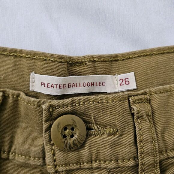 Levis Pants Womens 26 Yellow Gold Pleated Balloon Leg High-Rise Boho Stretch - Picture 2 of 10